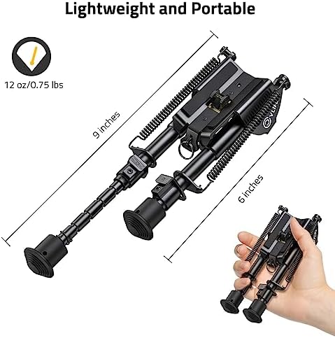 CVLIFE Rifle Bipod, 6-9 Inch Adjustable Super Duty Bipod - Image 3