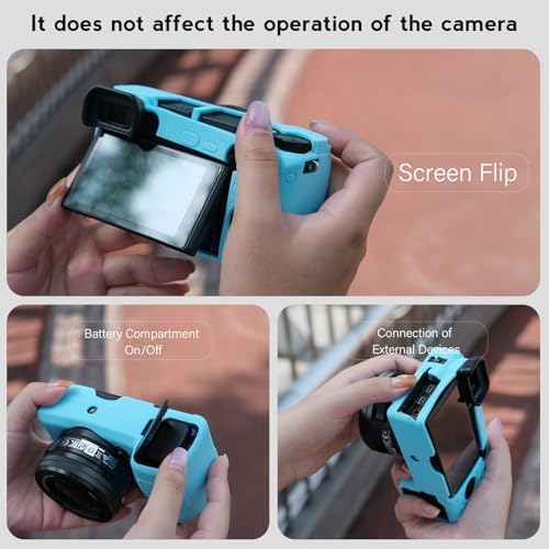 Case for Sony Alpha A6400 A6300, with Screen Protector, Blue - Image 4