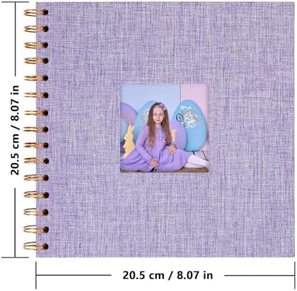 Scrapbook Photo Album, Linen Covered, 8x8 Inches, 20 Sheets/40 Pages - Image 3