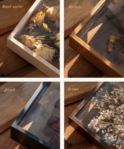 JOSON 2 packsWooden Dried Flower Photo Frame Dried Flower Display Stand Decorative Floating Photo Frame (Black 4x6) - Image 7