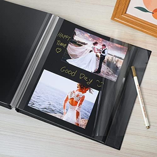 Spbapr Large Photo Album Self Adhesive Linen Cover Magnetic Scrapbook Album DIY Scrap Book 40 Black Sticky Pages for 3x5 4x6 5x7 8x10 Pictures with A Metal Pen - Image 4