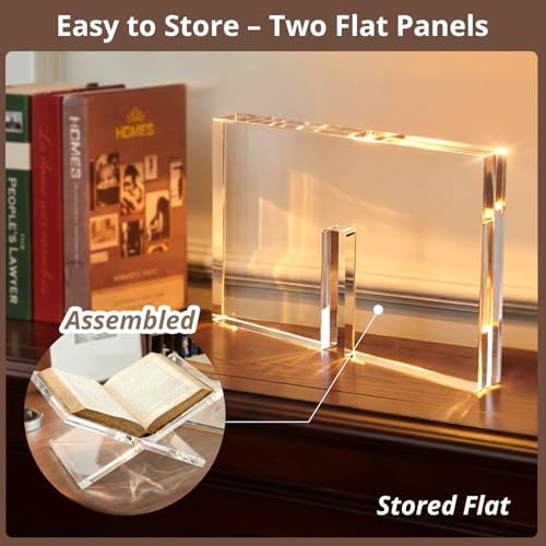 Acrylic Book Stand 12×8×6, Clear 8 mm Thick Book Holder & Display Stand for Cookbooks, Bibles, Art Books, Recipe Books, Photo Albums, Desk Reading & Coffee Table Décor - Image 3