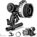 NEEWER Mini Follow Focus with A/B Stops, Lens Gear Ring, 15mm Rod & Rod Clamp for Cinema Camera, DSLR/Mirrorless Camera, Compatible with Lens Diameter Up to 114mm, PG001 (Silver) by Neewer