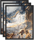 Fxojyvo 14x17 Picture Frame Set of 3 Black Engineered Wood Wall Hanging by Fxojyvo