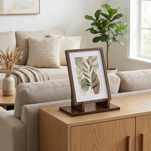 RattanView 1 Pcs Wood Plate Stand for Display 7.8 Inch Plate Holder Display Frame Picture Photo Card Tabletop Decorative Stand - Image 6