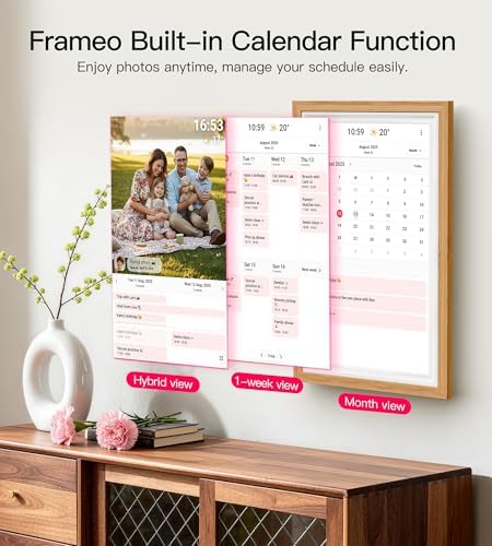 64GB Frameo 15.6" Digital Picture Frame Large 1920 x 1080 IPS FHD Touch Screen WiFi Electronic Photo Frames Share Moments Instantly Anywhere Best Gifts for Parents and Grandparents Natural Wood - Image 6