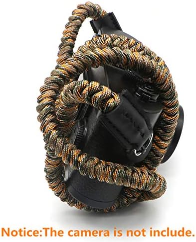 Paracord Woven Camera Neck Shoulder Strap Belt Hand Compatible with Canon Nikon Sony Olympus Pentax Fujifilm Panasonic SLR DSLR Digital Mirrorless Cameras 36inch Camouflage - Image 4