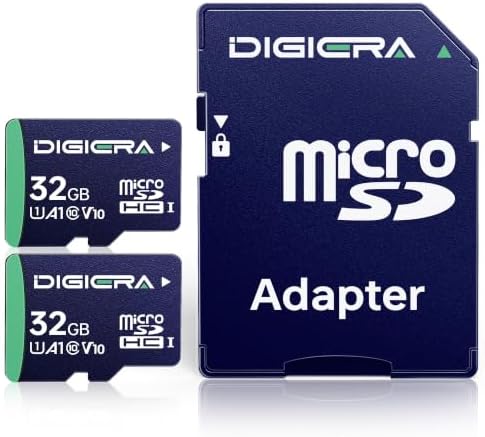 DIGIERA 32GB CT100 microSDHC UHS-I Memory Card with Adapter - up to 100MB/s, C10, U1, V10, Full HD, A1, Micro SD Card for Smartphones, Tablets, Cameras, Gaming Consoles, and Drones (2 Pack) by DIGIERA