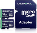 DIGIERA 32GB CT100 microSDHC UHS-I Memory Card with Adapter - up to 100MB/s, C10, U1, V10, Full HD, A1, Micro SD Card for Smartphones, Tablets, Cameras, Gaming Consoles, and Drones (2 Pack) by DIGIERA