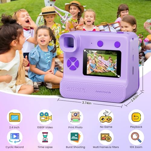 Kids Camera Instant Print, Christmas Birthday Gifts for Girl Boys Kids 3-12 - Image 2