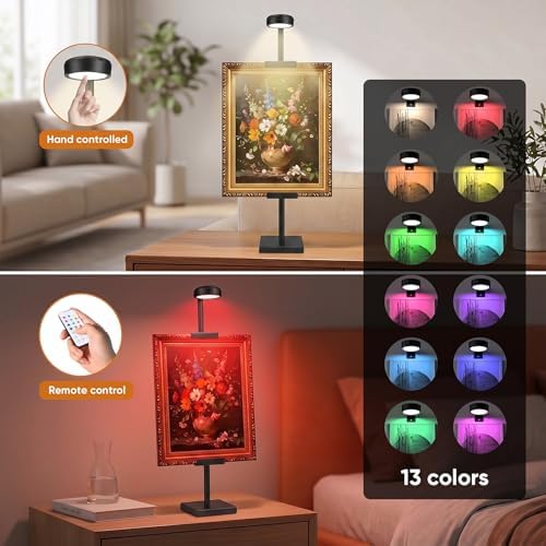 30'' Adjustable Tabletop Easel Stand with Rechargeable 13RGB Poster Light - Image 6