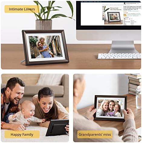 Dragon Touch Digital Picture Frame WiFi 10 inch IPS Touch Screen Digital Photo Frame Display, 32GB Storage, Auto-Rotate, Share Photos via App, Email, Cloud, Classic 10 Brown - Image 6