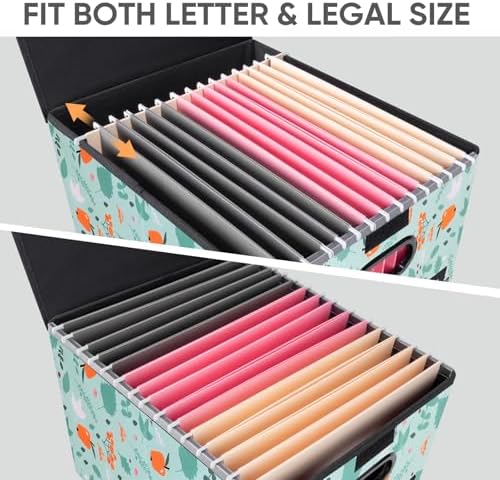 BALEINE File Organizer Box with Lid, Collapsible Hanging File Storage Box - Image 3