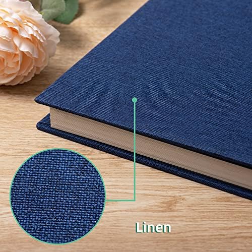 Large Photo Album Self Adhesive Scrapbook Album for 4×6 5×7 8×10 Pictures DIY Magnetic Linen Cover Album 60 Pages for Family Wedding Gifts with Metal Pen and Plastic Board - Image 4