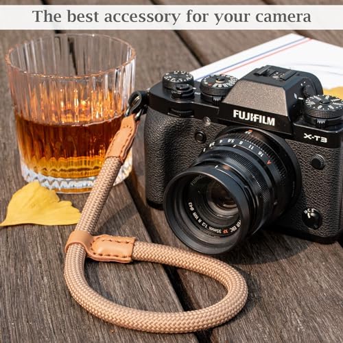 VOVMOEYA Rope Camera Wrist Strap for Sony Fujifilm Nikon Canon DSLR - Hand Strap - Khaki - Image 4