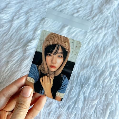 100 Packs Photocard Sleeves, 59 x 90 mm 200 Microns Kpop Clear Sleeves Idol Photo Cards Transparent Protector Trading Cards Shield Cover (Sealable) - Image 3