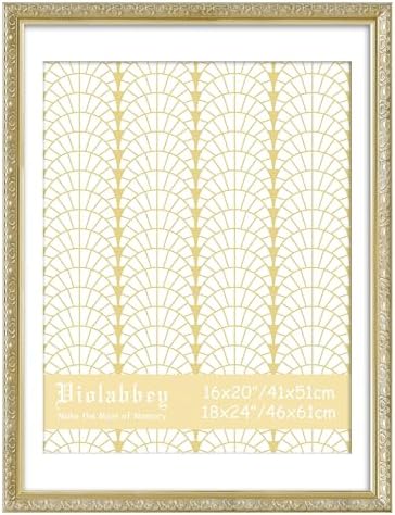 VIOLABBEY 18x24 Picture Frame Gold, Ornate Vintage Photo Frame by violabbey