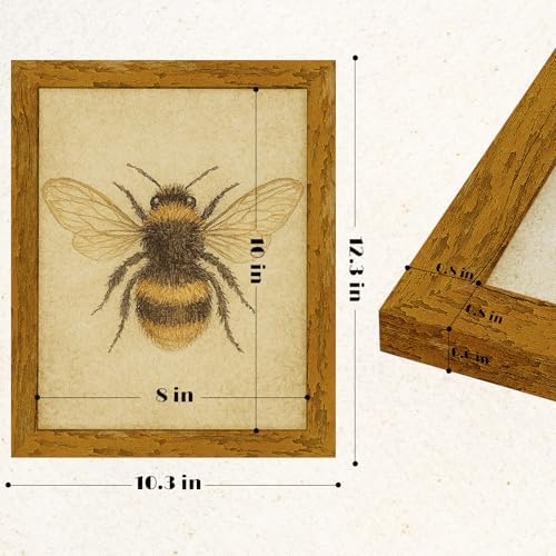puthiac 8x10 Rustic Farmhouse Picture Frame, Honey Oak, 1 Pack - Image 5