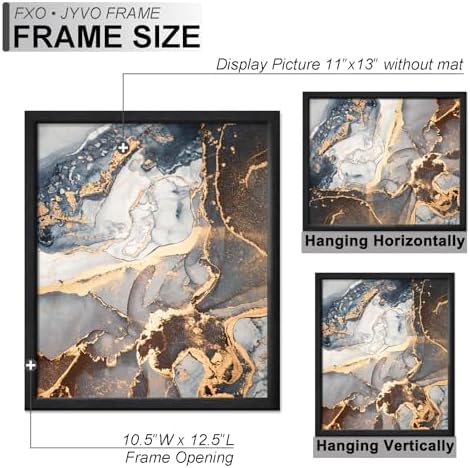 Fxojyvo 11x13 Picture Frame Set of 2 Black Engineered Wood Wall Hanging - Image 4