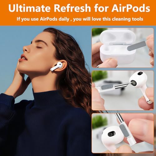 Cell Phone Cleaning Kit, iPhone Cleaning Kit for Charging Port Cleaner Keyboard Cleaning Kit for Airpods/Android/USB C/Earbuds/Laptop/iPad/Camera Lens with Stylus Pen (White, Brush Refill) - Image 5