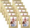 Giftgarden 4x6 Picture Frame Gold Set of 12, Multi Modern 4 x 6 Frames Bulk for Wall or Tabletop Display by Giftgarden