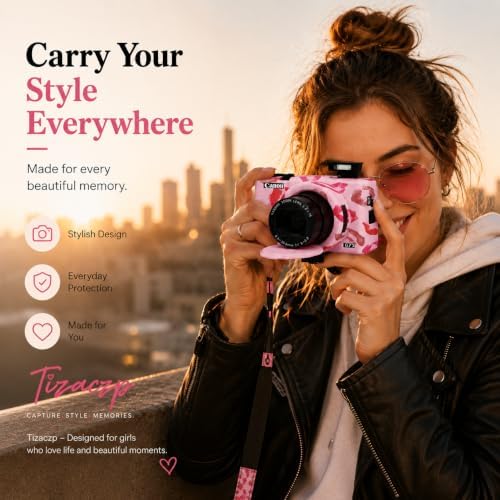 Camera Case for Canon G7X Mark III,Soft Silicone Protective Cover with Removable Lens Cap,Shockproof Anti-Scratch Compatible with Canon PowerShot G7X3 for Women (Pink Lips) - Image 6
