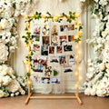 47 Inch Photo Display Stand Wooden with String Lights & 50 Clips - Sturdy Floor Standing Picture Stands, Hanging Photo Display Board for Wedding Reception, Party & Graduation Decorations 2026 (Natural Pine) by Aescwyn
