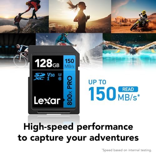 Lexar 128GB 800x PRO SD Memory Card, 150MB/s Read, 4K, V30, U3, UHS-I - Image 2