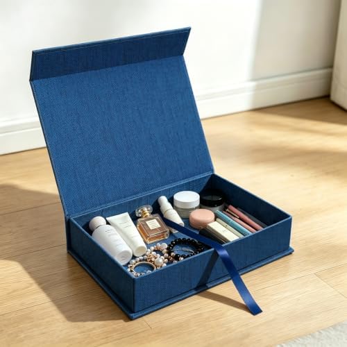 8x10 Photo Storage Box, Premium Linen Memory Box for Photos, Pictures, Certificates, Scrapbooking Supplies & Jewelry - Portable, Stackable Organizer for Home, Crafters & Collectors - Image 6