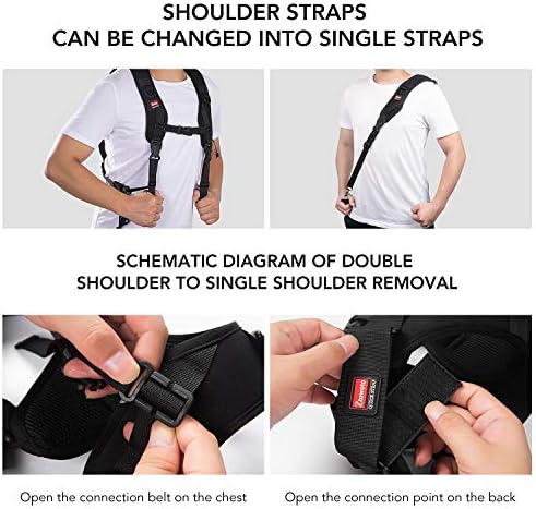 Camera Strap Double Shoulder Camera Strap Harness Quick Release Adjustable Dual Camera Tether Strap with Safety Tether and Lens Cleaning Cloth for DSLR SLR Camera - Image 5