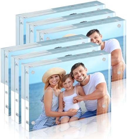HOUSE DAY Acrylic Picture Frames 8x10, 6 Pack Magnetic 8x10 Picture Frame by HOUSEDAY