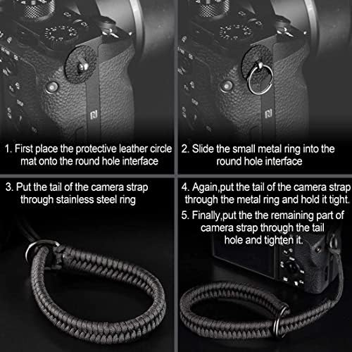Paracord Camera Wrist Strap Lanyard-Quick Release for DSLR Mirrorless Black - Image 6