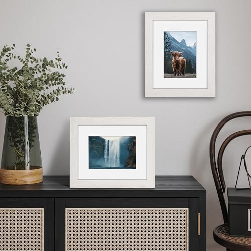 Americanflat 8x10 Picture Frame - Matted to 5x7 - Engineered Wood - White - Image 4