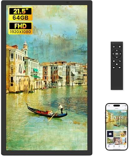 Uhale 21.5 Inch Large Digital Picture Frame WiFi with Remote Control, 1920 x 1080 FHD IPS No Touch Screen Electronic Photo Frames with 64GB, Support SD USB, Share Photos Videos Instantly by WONNIE