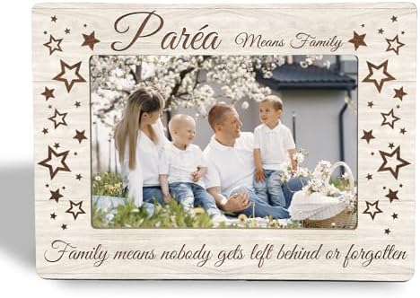 Greek Family Picture Frame - Family Paréa Wooden Signs Photo Frame Gifts 4x6, Homecoming Gift for Desk Decor by Unknown