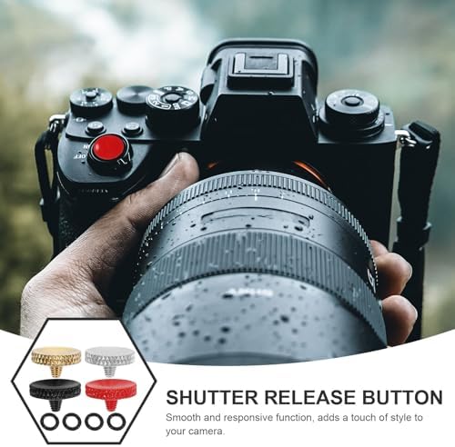 4pcs Camera Shutter Release Button Concave Gentle Press Aluminum Alloy - Image 3