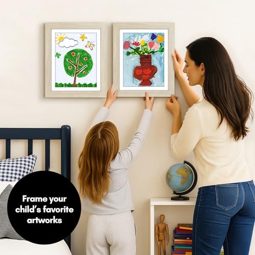 Americanflat 8.5x11 Changeable Kids Art Frame 2-Pack - Light Wood - Image 2