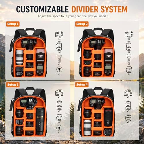 Camera Backpack for Photographers, Professional DSLR Camera Bag - Image 5