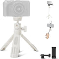 NEEWER Basics Mini Desk Selfie Stick Tripod Compatible with iPhone GoPro Insta360 DJI, Portable Small Camera Webcam Android Cell Phone Holder Ball Head Elevated Axis Video Recording Stand, TP43 White by Neewer