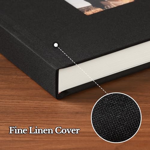 Pssoss 10x10 Inch DIY Scrapbook Album, Linen Hardcover, 40 Pages, Black - Image 6