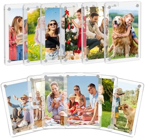 SAMYUCHO 12 Packs Magnetic Picture Frame for Refrigerator, 2.36 x 3.54 Inch by Unknown