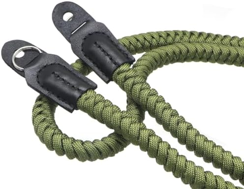 Paracord Camera Strap Long Camera Neck Shoulder Strap for SLR DSLR Digital Mirrorless Cameras 47inch/120cm Green - Image 3