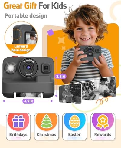 Yehtta Kids Camera Instant Print, Dual-Lens Selfie Camera for Kids, Black - Image 6