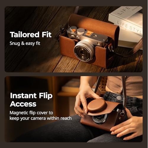 SmallRig Leather Case Bag for FUJIFILM X-E5 / X100VI, for Ricoh GR IV/GR III, Carrying Case with Magnetic Closure, Protective Pouch, Compact Storage Bag, Crossbody Bag, Shoulder Strap, Brown-5986 - Image 3