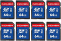 SD Card 64GB, 8-Pack UHS-I Class 10 MLC Flash Memory Card, High-Speed Secure Digital Cards for Cameras, Trail Camera DSLR, Action Cams - Reliable Storage by READYXIO