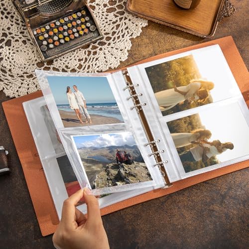Leather Photo Album for 4x6 Pictures Photo Book With 30 Writing Paper for Family Wedding Anniversary Baby Vacation Picture Album (Brown) - Image 3
