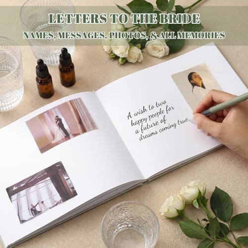 Wedding Guest Book Letters to Bride 8.5x7 Inch,Sage Green,Simple - Image 6