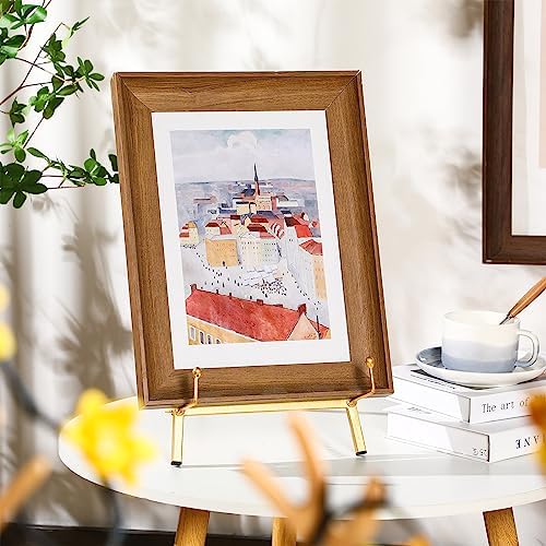 Leinuosen 2 Pcs Metal Easel Stand 16.5" H x 8.7" W x 4.3" D Table Top Easel Stand for Display Tripod Art Picture Mirror Modern Plate Holder for Display Book Photo Wedding Sign (Gold) - Image 6