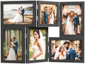WARM&LOVE 6 Picture Frame, 4x6 & 4x4 Six Folding Hinged Photo Frames, Rustic Wood Desk Family Photo Collage Stand Vertical on Tabletop for Birthday Family Lover Gift (Black) by WarmLove