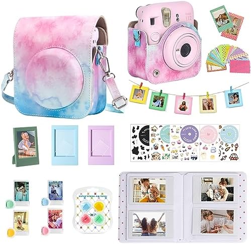 Kit for Fujifilm Instax Mini 12 Instant Camera, Blue Pink Pastel by wogozan